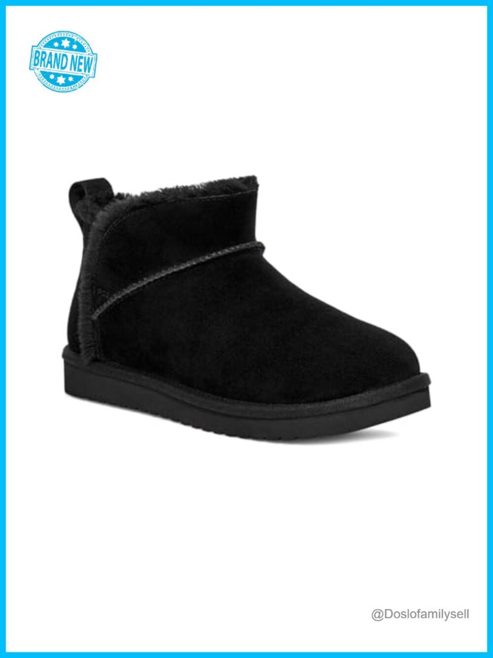 Koola Ultra Mini Platform Ankle Bootie Suede Faux Fur Lined Pull Tab